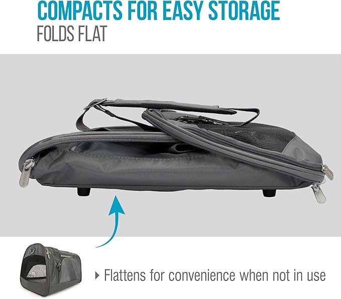 Sherpa American Airlines Travel Pet Carrier, Airline Approved & Guaranteed On Board - Charcoal Gray, Medium