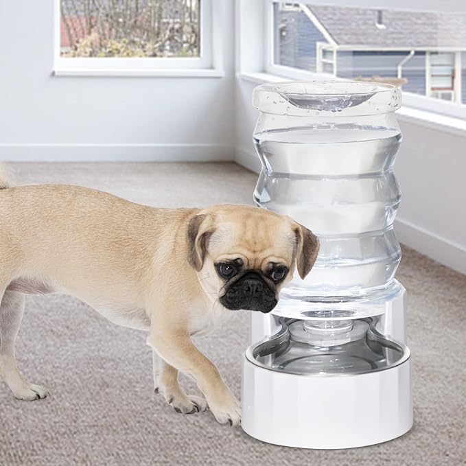 RIZZARI Automatic 6L Pet Waterer,Gravity Stainless Steel Water Dispenser, 100% BPA-Free, Large Capacity Water Feeder for Cats and Medium and Large-Sized Dogs