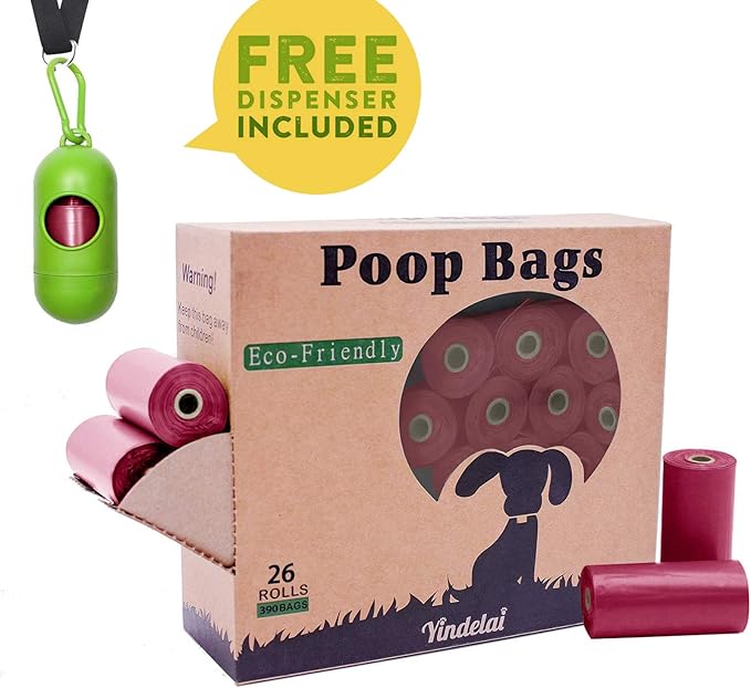 Dog Poop Bag 26 Rolls (390 Counts), Biodegradable Dog Waste Bags With 1 Free Dispenser, Eco-Friendly Leak Proof Pet Waste Disposal Refill Bags (Scented)
