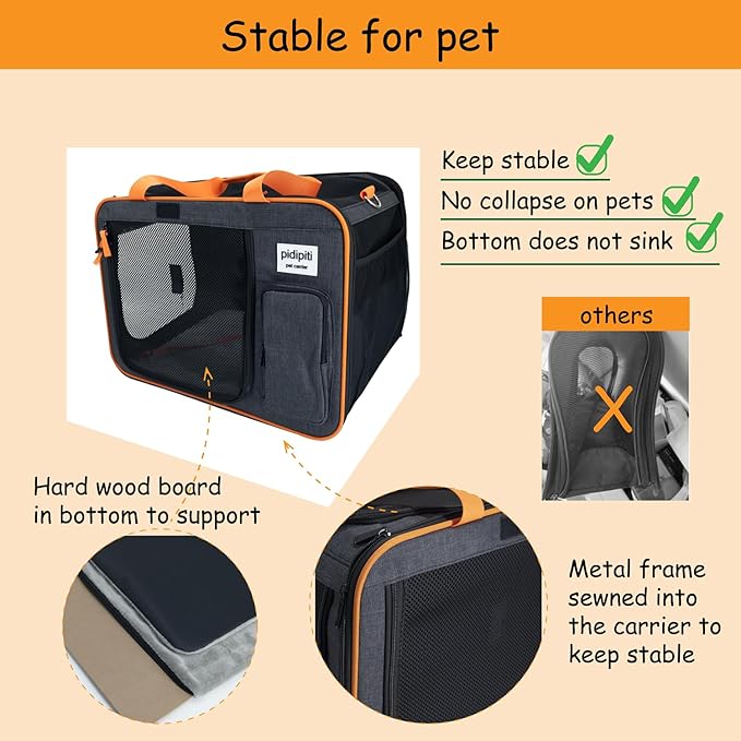 20 x 14 x 14 inches expandable pet carrier for 1 large cat Under 25 lbs,2 medium cats/rabbits 20 lbs+, 1 small dog under 15 lbs,cat Crate/Bag for short trip/long distance car Travel