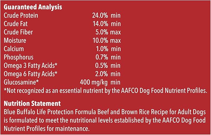 Blue Buffalo Life Protection Formula Natural Adult Dry Dog Food, Beef and Brown Rice 34-lb