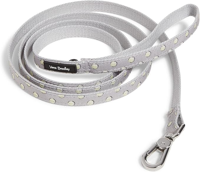 Vera Bradley Women's Recycled Lighten Up Water-repellent Pet Leash, Tennis Ball Dots, Small