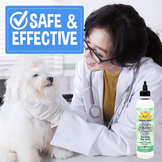 Bodhi Dog Ear Cleaner Solution for Dogs and Cats | Aloe Vera Cleaning Treatment for Ear Treatment | Gentle Cleanser for Ears (8oz Alcohol Free)