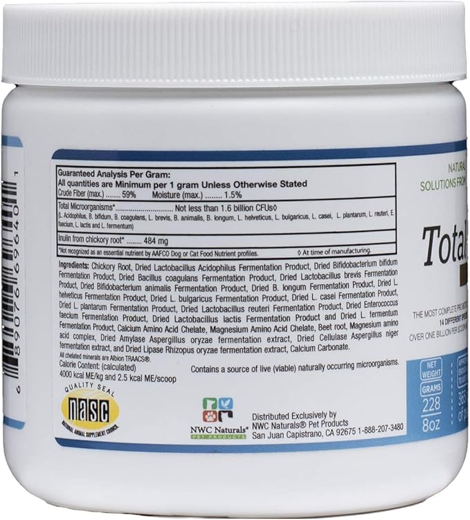 Twin Pack - Probiotics and Digestive Enzymes for dogs and cats one Total-Zymes and one Total-Biotics 8-Ounce