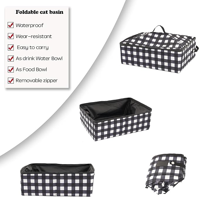 Mispace Portable Twin Compartment Show House Cat Cage/Condo - Easy to Fold & Carry Kennel - Comfy Puppy Home & Dog Travel Crate with Carry Bag/Two Hammocks/Mats and Collapsible Litter Box
