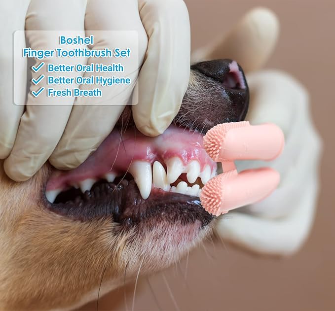 Dog Toothbrush Kit, 6Pack Dog Finger Toothbrush for Dog Teeth Cleaning&Dog Dental Care, Cat Toothbrush Dog Tooth Brush Puppy Toothbrush Pet Toothbrush (Pink (6-Pack))