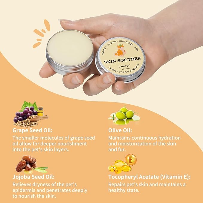 Rapid Healing & Hair Regrowth Dog Skin Soother - 1 oz. Tin - Quick Skin Repair and Hair Recovery
