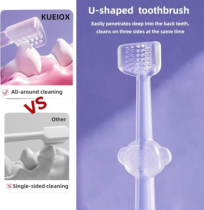 Dog Toothbrush Kit,8 Pcs Dog Cat Teeth Cleaning Finger Toothbrush for Dogs,3 Sided Pet Puppy Toothbrush and Finger Brush for Small Medium Large Dogs Cats Teeth,All in One Storage Case-Green