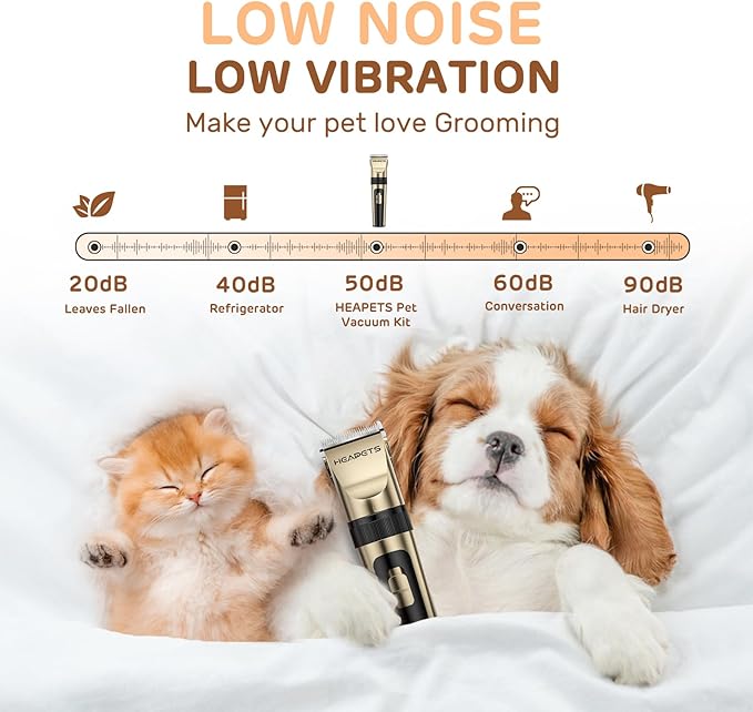 Dog Clippers for Grooming, 2 Pack Pet Hair Trimmers with 2 Speed Grooming Mode, Rechargeable, Cordless, Electric Quiet, Suitable for Dogs Cats (Gold)