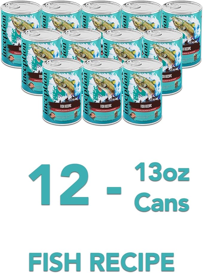 Inception® Wet Dog Food Fish Recipe – Complete and Balanced Dog Food – Legume Free Meat First Wet Dog Food – 12/13oz case