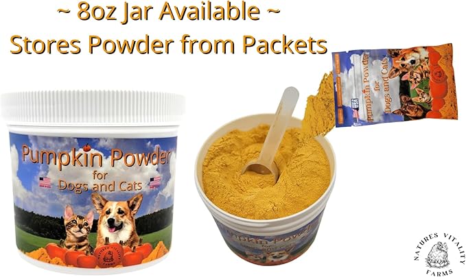 100% Pumpkin for Dogs/Cats, U.S.A. Dried Pumpkin Powder Fiber Supplement, Diarrhea/Constipation Fix, 12 Servings, Trial Packet