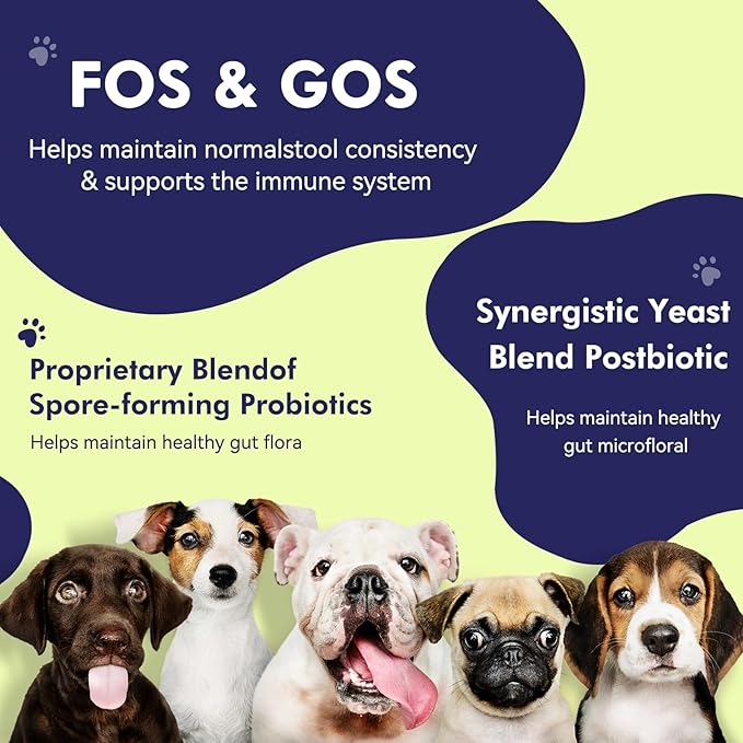 120 ct. Probiotics for Dogs- Dog Probiotics for Digestive Health, Support Gut Health, Diarrhea, Digestive Health & Seasonal Allergies, 264 Gram 2 Billion CFUs