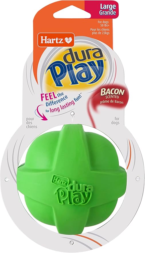 Hartz DuraPlay Bacon Scented Dog Toys, Large 1 Count