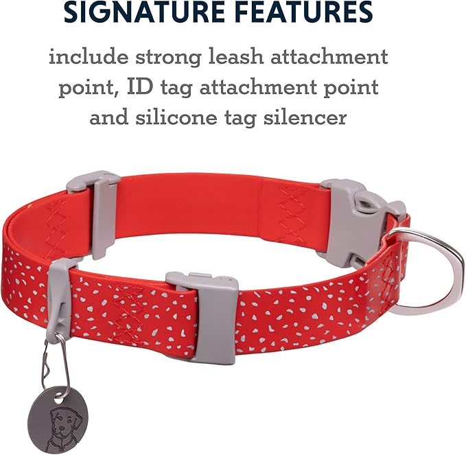 Ruffwear, Confluence Dog Collar, Waterproof and Stink Resistant, Red Sumac, 20"-26"