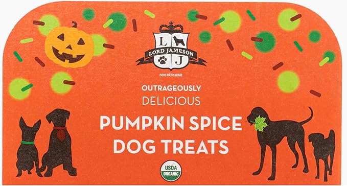 Pumpkin Spice 6 oz - Dog Patisserie Treats, Fall Holiday Collection, Organic, Soft & Chewy No-Bake Superfood Bites, Preservative Free