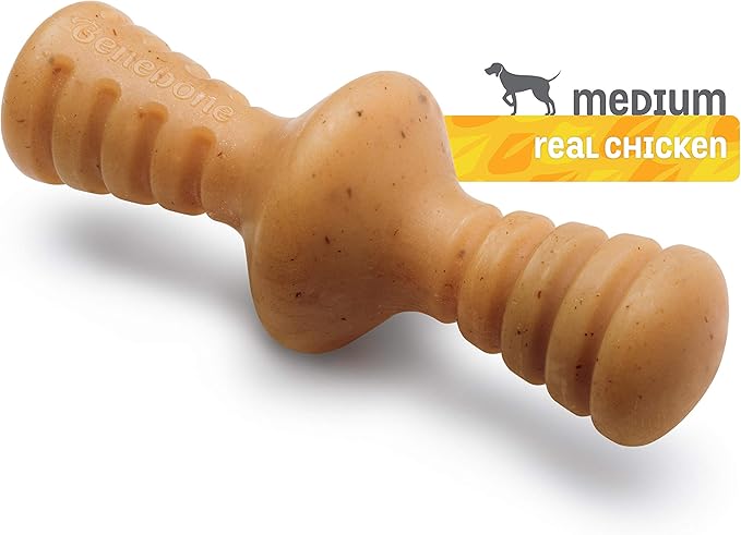 Benebone Zaggler Rolling Dog Chew Toy for Aggressive Chewers, Real Chicken, Made in USA, Medium