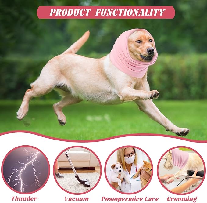 Dog Quiet Ear Covers for Ear Protection, Calming Dog Ear Muffs for Cats Dogs, Dog Hoodie for Noise Protection, Soft Warm Ear Muff for Dog Grooming Bathing