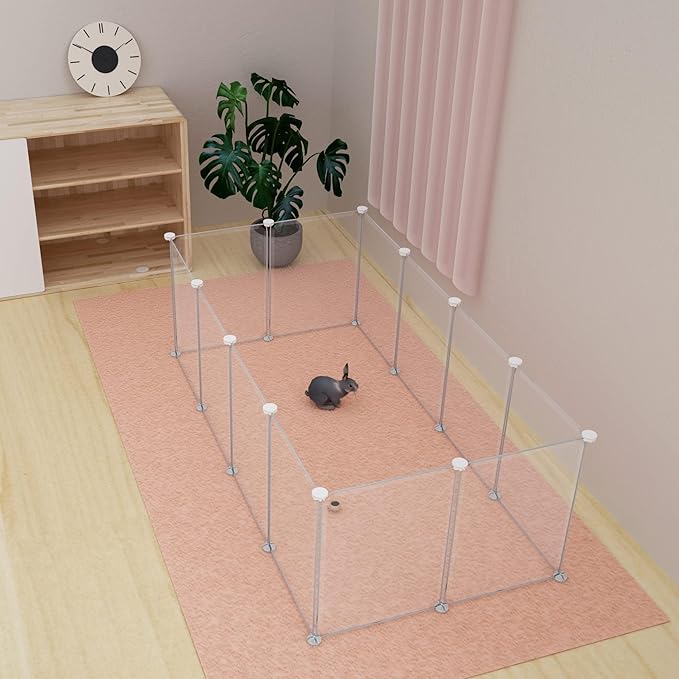 Pet Playpen Portable Small Animals Playpen, Pet Fence Yard Fence for Guinea Pigs, Bunny, Ferrets, Mice, Hamsters, Hedgehogs, Puppies, Turtles-12 Panel