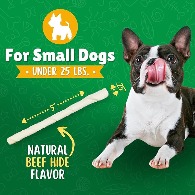 Lucky Premium Treats Plain Rawhide Sticks – All-Natural Rawhide Dog Treats for Small Dogs, Gluten Free Premium Small Dog Treats (200 Chews)