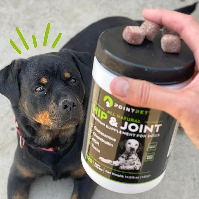 Glucosamine for Dogs - Hip & Joint Supplement - Dog Mobility Soft Chews with Chondroitin & MSM - Dog Supplement with Omega 3, Vitamin C & E for Hips and Joints 120cnt