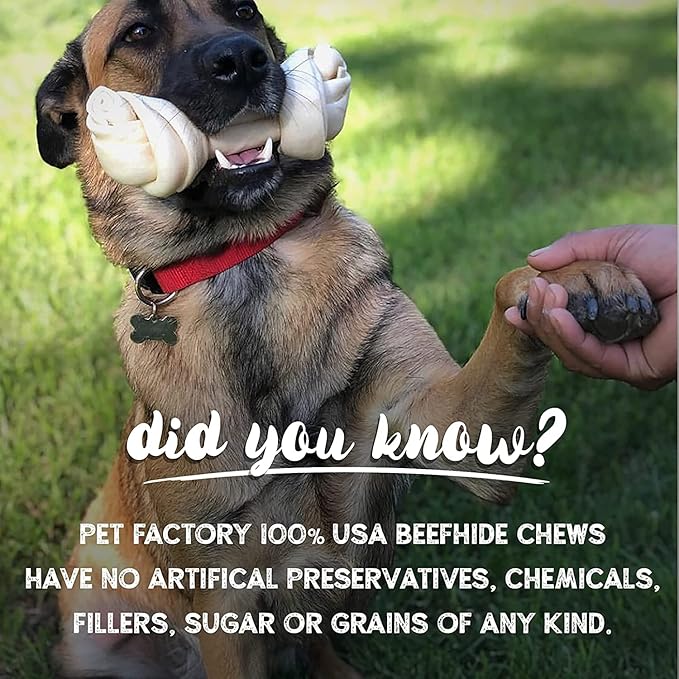 Pet Factory 100% Made in USA Beefhide 7" Braided Sticks Dog Chew Treats - Peanut Butter Flavor, 6 Count/1 Pack