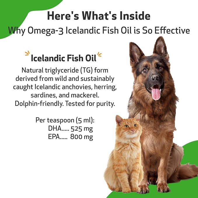 Pet Wellbeing Wild Alaskan Salmon Oil for Dogs & Cats - Daily Omega-3 Fish Oil for Healthy Skin, Coat, Mobility, Joints, Heart Health - EPA, DHA - 16 fl oz (473 ml)