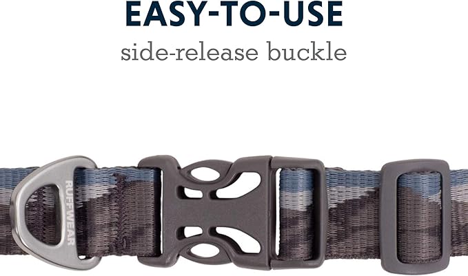 Ruffwear, Flat Out Dog Collar (Formerly Hoopie), Webbing Collar for Walking and Everyday Use, Rocky Mountains, 11"-14"