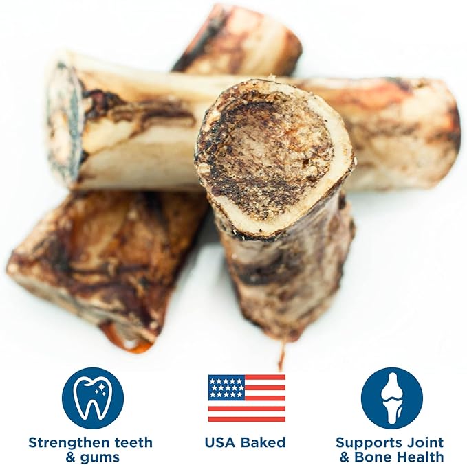 Best Bully Sticks Marrow Bones for Dogs, 3 Pack - USA Packed Healthy Dog Treats, Dog Bones for Large Dogs - Grass-Fed Beef Long Lasting Dog Chews