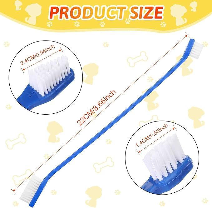 300 Pcs Pet Toothbrush Bulk Dog Double Sided Brushes Puppy Tooth Brushing Kit Soft Bristles Long Handle Dog Tooth Brush for Small Dog Cat Puppy Teeth Cleaning Oral Dental Care Supplies (10 Colors)
