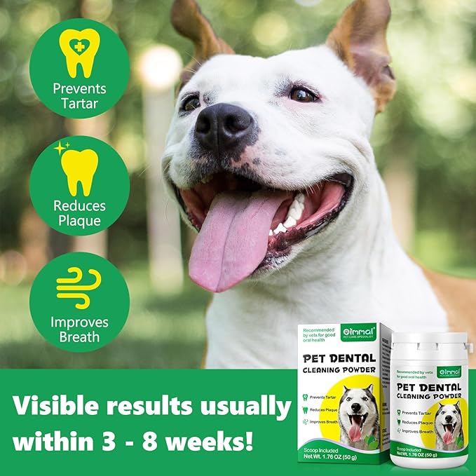 2 PACKDog Teeth Cleaning Powder,Dog Dental Powder with Probiotics Effectively Remove Tartar,Plaque,Stains,Bad Breath,Dog Teeth Cleaning Power Support Oral Care for Small,Medium,Large Dogs,1.76oz