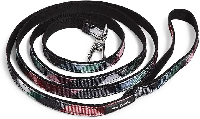 Vera Bradley Women's Recycled Lighten Up Water-repellent Pet Leash, Ribbons Plaid, Small