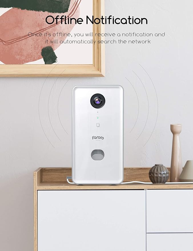 faroro Dog Camera with Treat Dispenser, 5G WiFi Pet Camera with Two Way Audio and 1080P Full HD Night Vision for Treat Tossing and Monitoring Your Pet Remotely