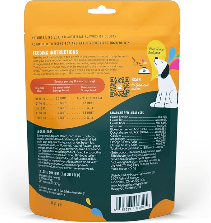 Daily Wellness Supplements for Dogs | Probiotic & Prebiotic Benefits with Fish Oil & Seaweed to Keep Your Dog Beaming All Day Long | All Breeds and Sizes | 120 Count