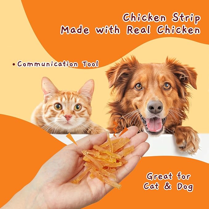 Jungle Calling Soft Training Treats for Small Dog and Cats, Mini Chicken Strips Puppy Training Snacks Easy to Digest, Grain free