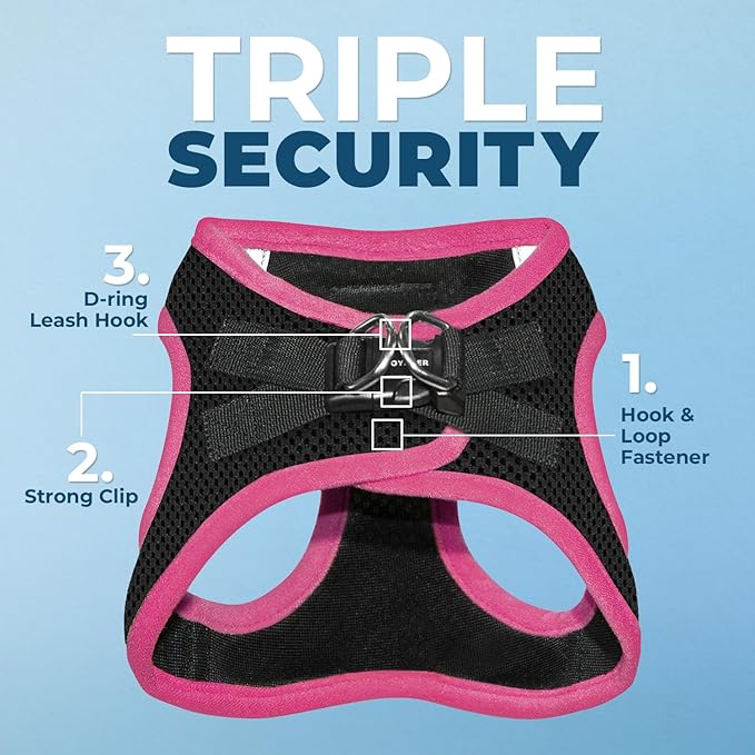 Voyager Step-In Air Dog Harness - All Weather Mesh Step in Vest Harness for Small and Medium Dogs by Best Pet Supplies - Pink, Medium