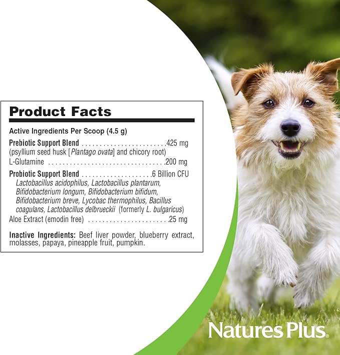 NaturesPlus FurBaby Probiotic for Dogs - 9.5 oz - Supports Digestive, Heart, Liver & Immune Health - 60 Servings