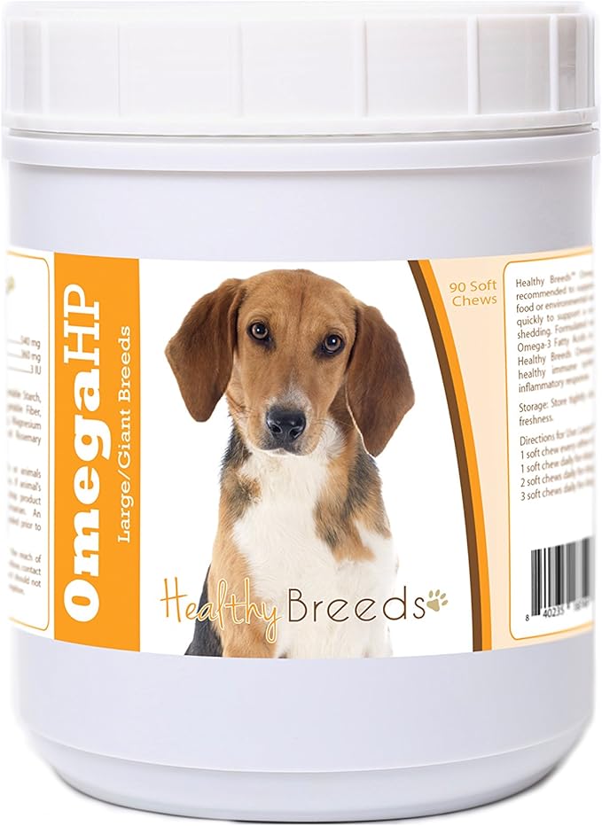 Healthy Breeds Harrier Omega HP Fatty Acid Skin and Coat Support Soft Chews 90 Count