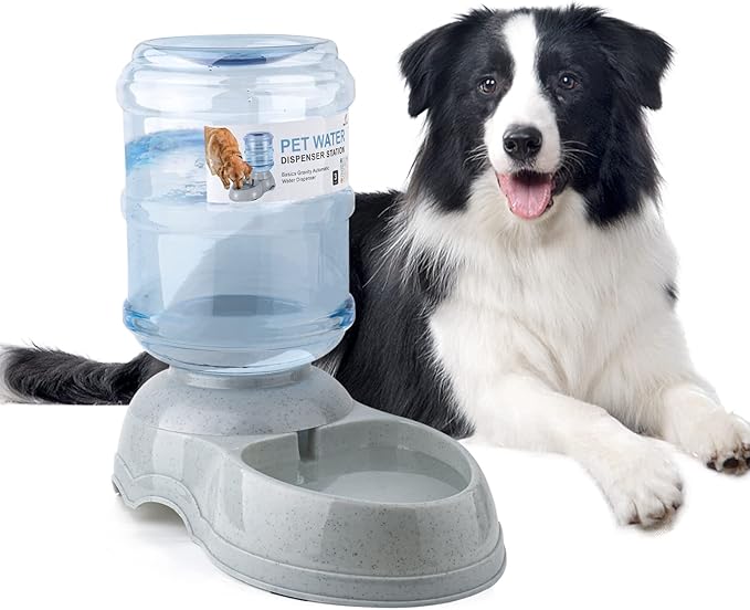 Water Dispenser Station for Large Dogs and Cats, 3 Gallon Gravity Automatic Feeder, Large Size Dog Drinking Fountain