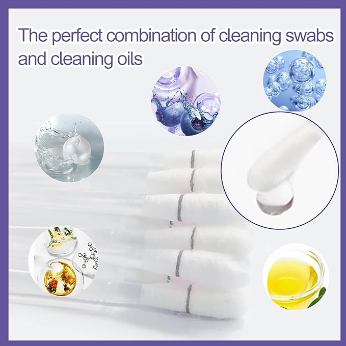 2-in-1 Pet Ear Cleaning Liquid Swabs - Cat & Dog Ear Cleaner Solution - Gentle & Effective Ear Care - for Daily Ear Cleaning Removes Wax, Dirt, & Odor