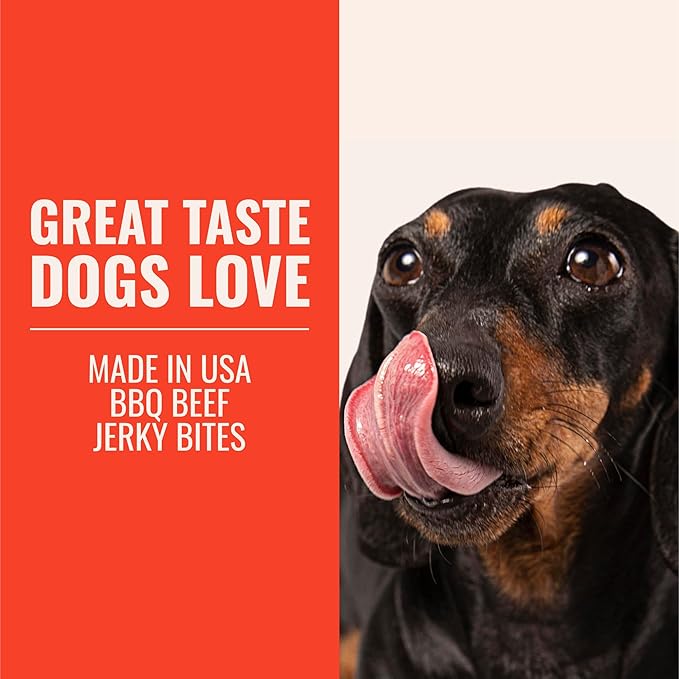 Soft Chews Bite Size Training Treats Made in USA, 1lb Slow Roasted BBQ Beef Jerky for Small, Medium & Large Dogs & Puppies Ideal Reward 90% American Meat