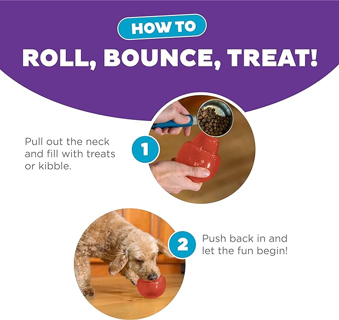 Outward Hound Lil' Snoop Interactive Treat Dispensing Dog Toy, Small, Red