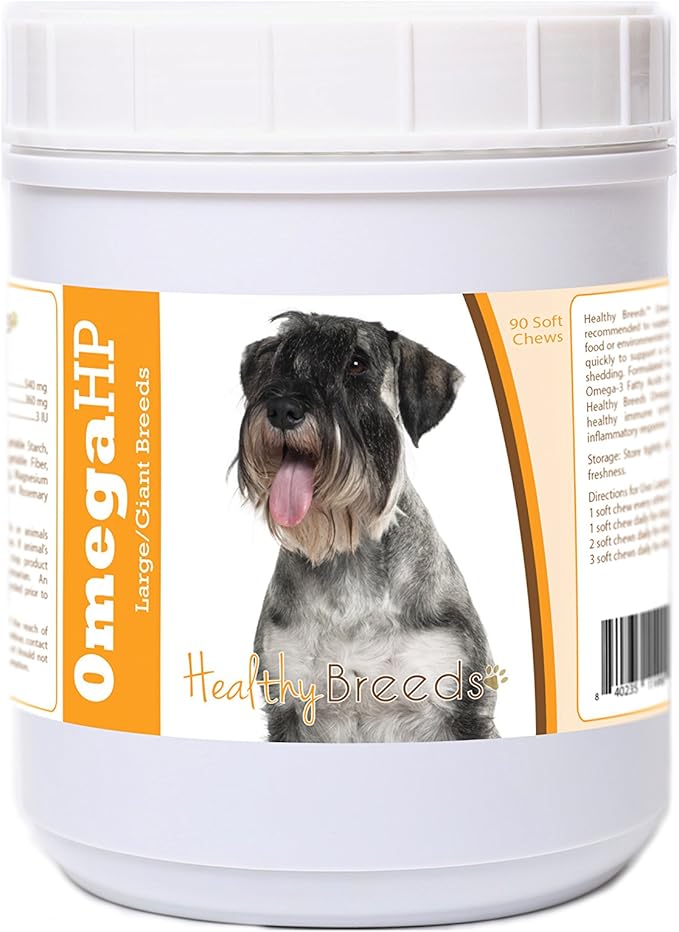 Healthy Breeds Standard Schnauzer Omega HP Fatty Acid Skin and Coat Support Soft Chews 90 Count