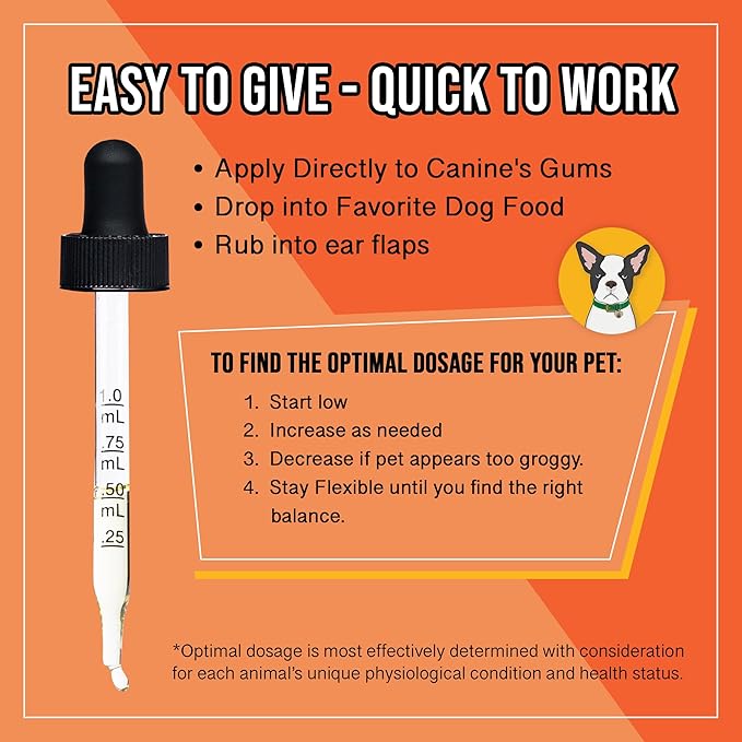 EASE - Hemp Oil for Dogs - for Dog Arthritis, Allergies, Aches, Pains, Joint Wellness - Dog Arthritis Pain Relief & Anti Inflammatory for Dogs - 100% Natural Hemp Dog Drops