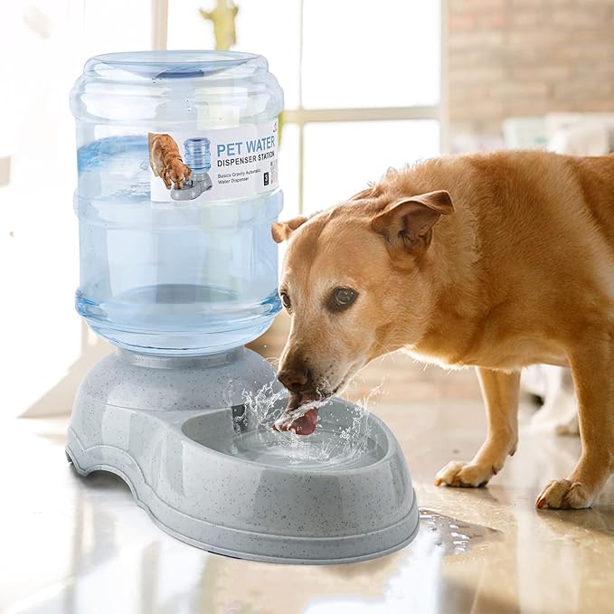 Water Dispenser Station for Large Dogs and Cats, 3 Gallon Gravity Automatic Feeder, Large Size Dog Drinking Fountain