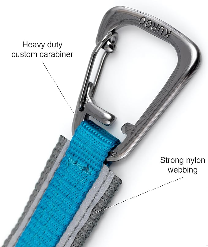 Kurgo 6 in 1 Quantum Leash, Hands Free Leash for Dogs, Running Belt Lead, Crossbody & Waist Belt Style, Reflective, Carabiner Clip, for Training, Hiking, or Jogging, 4 colors