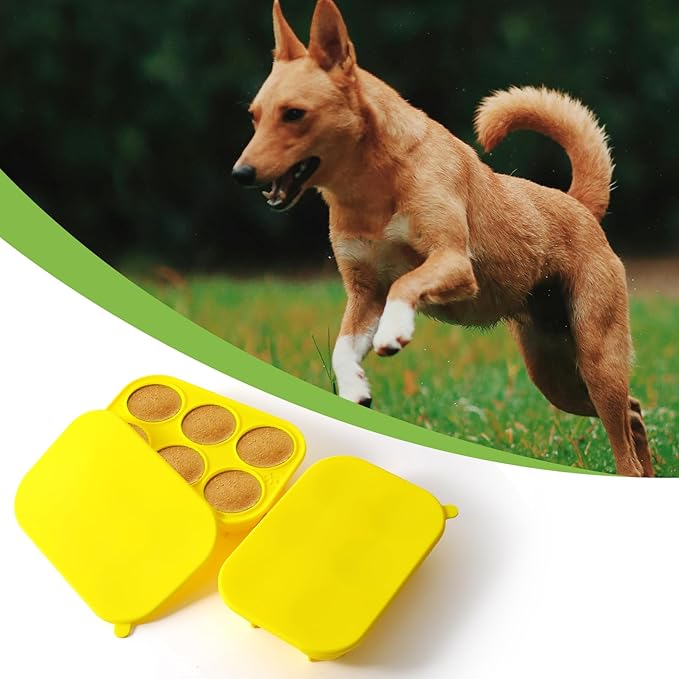 6 Cavities Dog Treat Molds with Lid Compatible with Woof Pupsicle and Power Chewer Pupsicle, Silicone Molds for Dog Frozen Treats, Reusable Tray for Making Refill Treats for Pupsicle Toy (2Pcs)