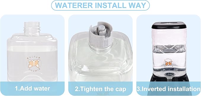 Automatic Pet Water Feeder, 3.8L Gravity Cat Water Dispenser with Cat Water Bowl, Large Capacity Water Feeder for Kitten & Small and Medium-Sized Dogs (Black)