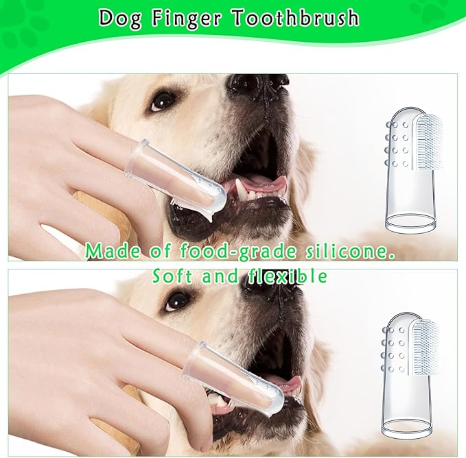 10 Pack Toothbrush for Dogs Dog Tooth Brushing Kit, Three Sided Dog Tooth Brush Double Headed Dog Toothbrush Puppy Tooth Brushing Kit Silicone Dog Finger Toothbrush Cat Toothbrush for Pet Dental Care