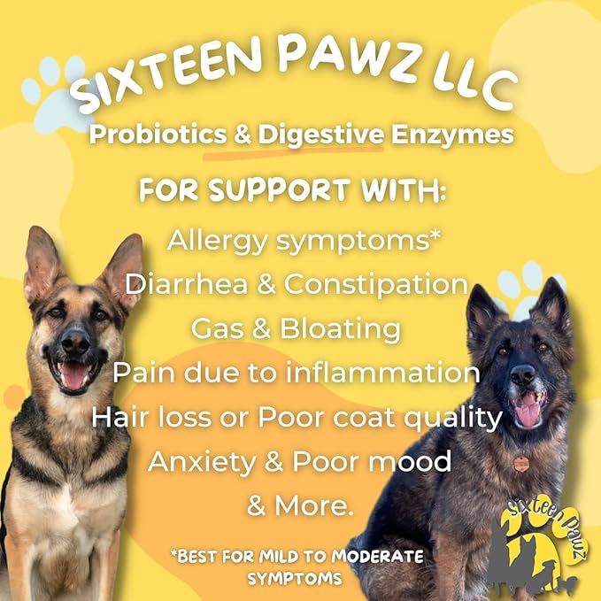 Probiotics, Prebiotics, & Digestive Enzymes for Dogs| Limited Ingredients| Digestive Support |Allergy Relief |Immune Support| Reduces Inflammation| Diarrhea & Gas Relief