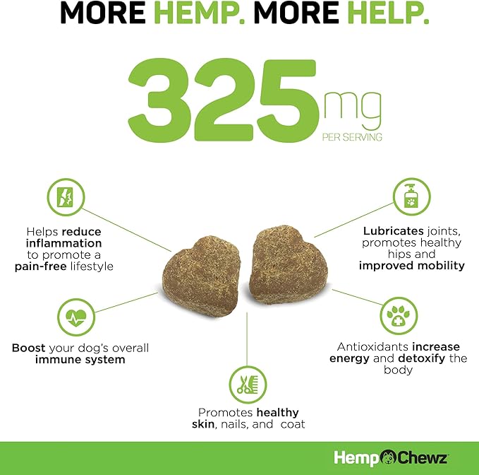 for Dogs | Hip and Joint Supplement for Dog Joint Pain Relief Infused with Organic Hemp Oil, Glucosamine, Chondroitin, Turmeric, MSM to Enhance Mobility, Flexibility & Comfort